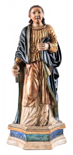 Saint martyr en bois peint et doré, France XVIIe siècle